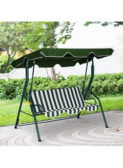 DubaiGallery 12 Garden Swing Bench 3-Seater with Roof Steel Frame  - Image 4