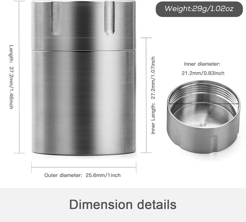 TISUR Portable Pill Cases, Metal Titanium Pill Holder Pocket Small Pill Box Keychain Waterproof Pill Bottle Medicine Organizer Case Container for Travel Purse Outdoor Camping (Titanium Pill Bottle) - Image 2