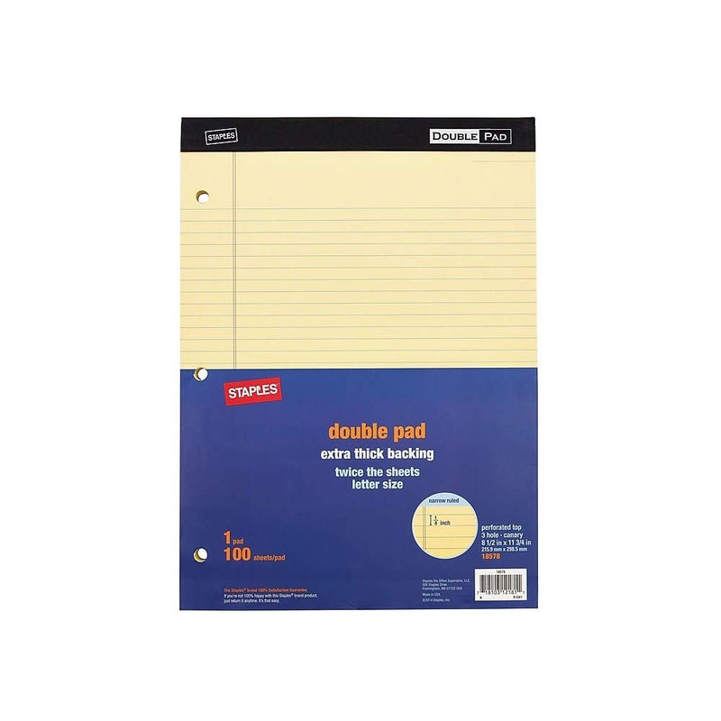 STAPLES 369738 Notepad 85Inch x 1175Inch Narrow Canary 100 SheetsPad 1377118578 Office Product - Image 2