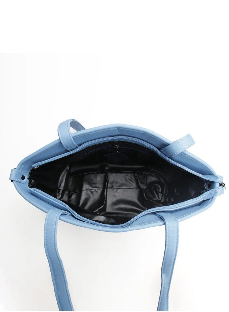 Beige Wide Tote Bag Floary - Image 2