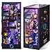 FUNPOLA 3D Wood Puzzle Book Nook Kit Futuristic Miniature Bookshelf Insert with LED Lights DIY Cyberpunk Bookend Dcor for Display Unique Craft for Adults and Teens Endless Dimensions - Image 2
