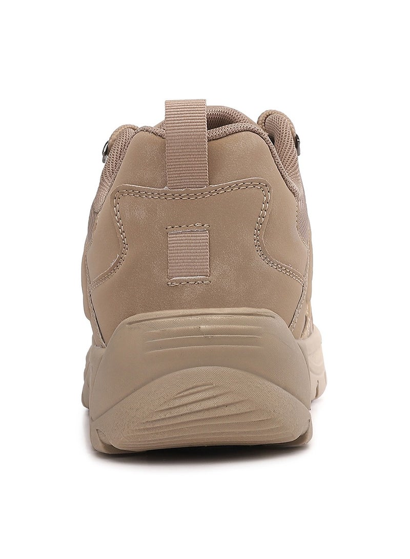 Sky View SKYVIEW Men's Waterproof Hiking Shoes Synthetic Leather Travel Shoes Comfortable Lightweight Anti Slip Low Tops Outdoor Walking Work Shoes Brown - Image 4