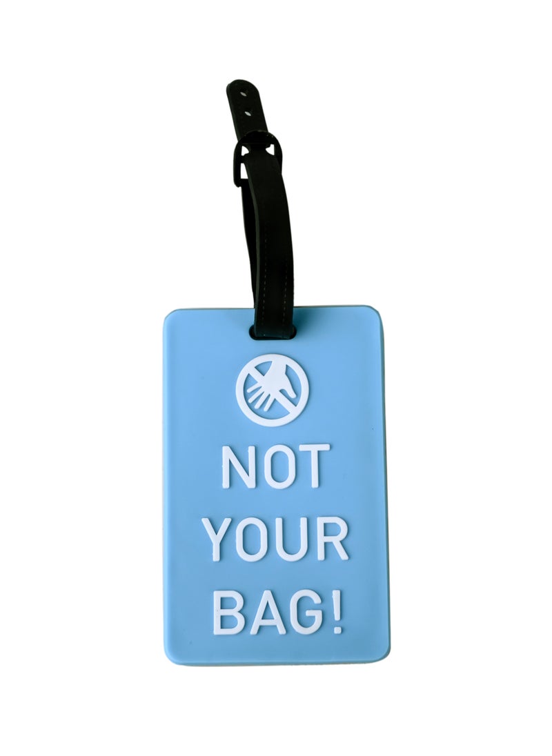 Cuisine Art Luggage Tag with Name ID Card, Personalized Identifier ID Labels, Flexible PVC Travel Tags, Secure Travel Luggage Labels for Baggage Identity, Suitcase Tag  – "Not Your Bag" Text, Light Blue  - Image 1