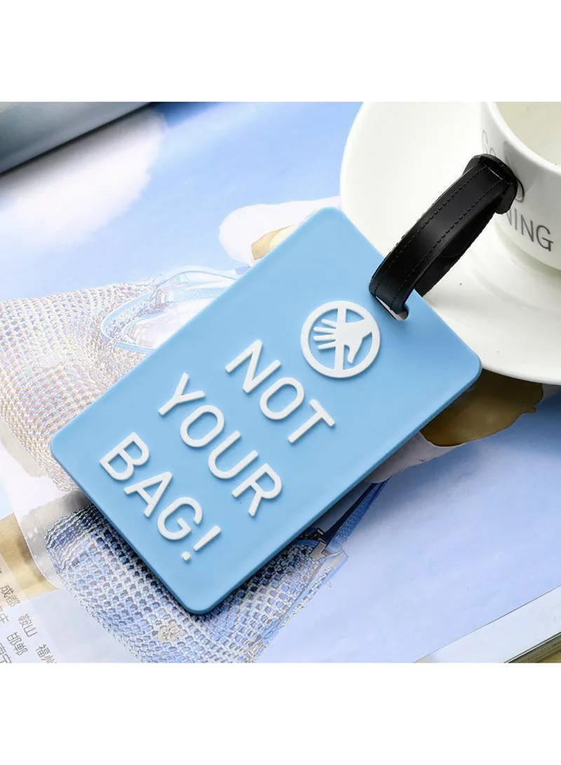 كويزين أرت بطاقة تعريف الأمتعة "ليست حقيبتك" - PVC مرن، أزرق فاتح