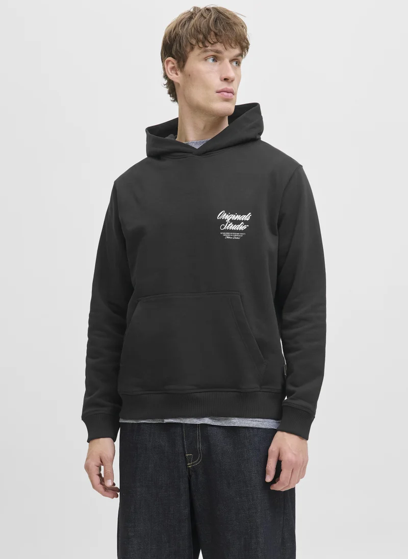 جاك اند جونز Graphic Pullover Hoodie