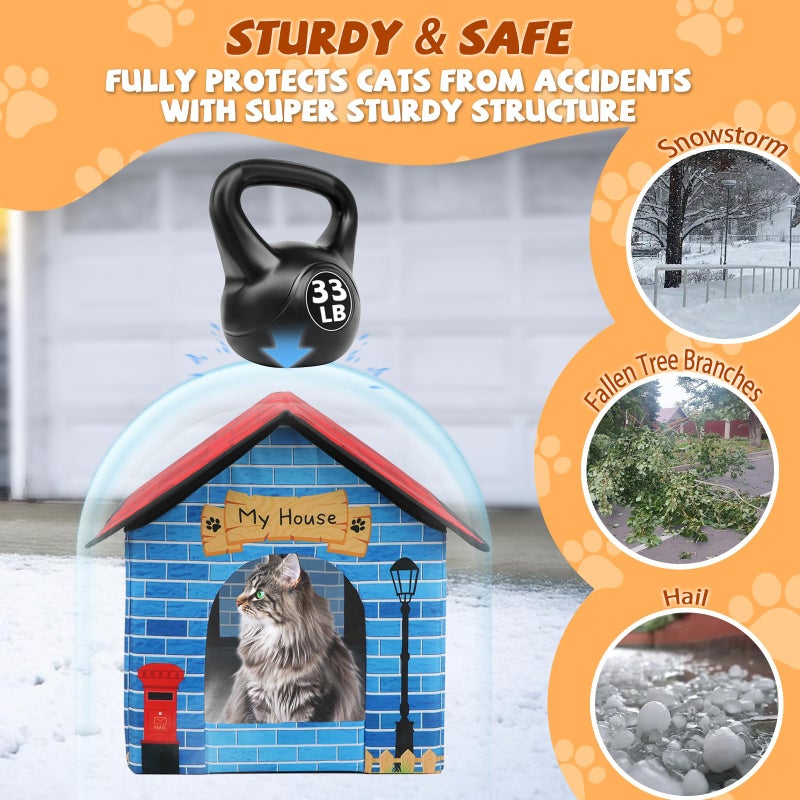 Midollarle Heated Outdoor Cat House Double Door Heater Cats Shelter,Weatherproof Foldable Heat Kitty House with Insulated Kitten Heating Pad Bed for Feral Barn Cat Kitten Puppy Outside Pets in Winter - Image 5