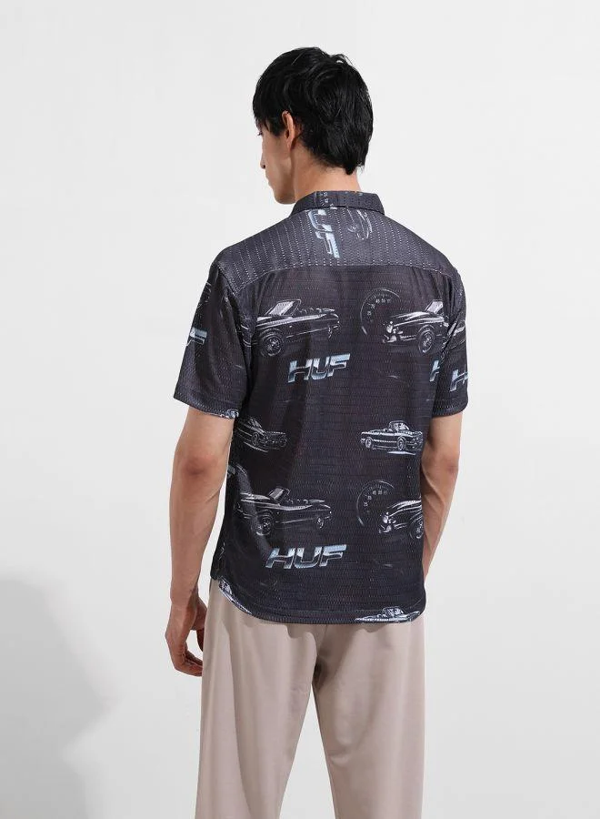 The Indian Garage Co Men Relaxed Fit Printed Cuban Collar Half Sleeves Shirt