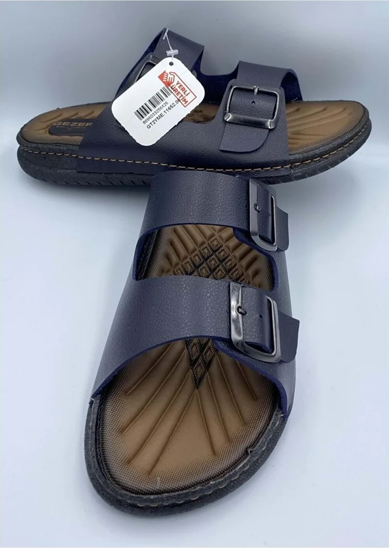 Moda Ayakkabı23 Fashion Shoes 4521 Men's Navy Blue Comfortable Sole Slippers