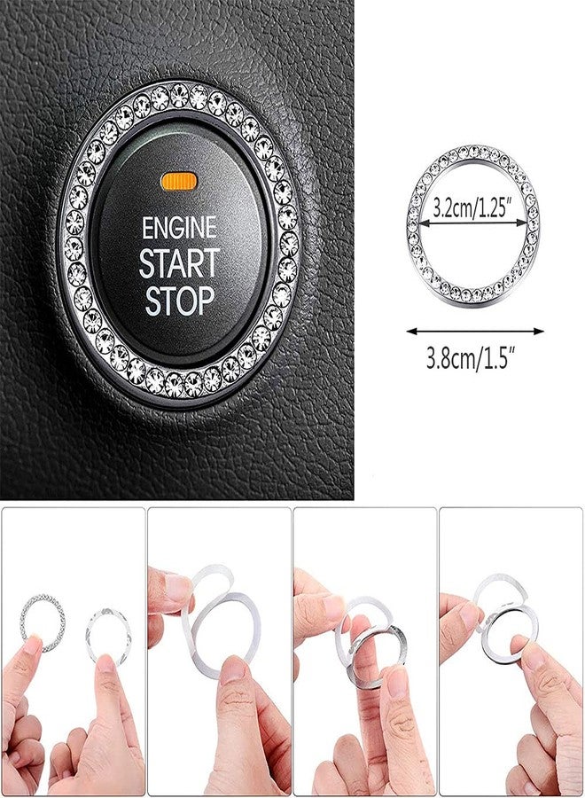 MACHSWON Bling Phone Car Holder with Air Vent Clip Shiny Engine Button Deco 3 In1 Charging Cable Rhinestone Car Accessories for Women - Image 4