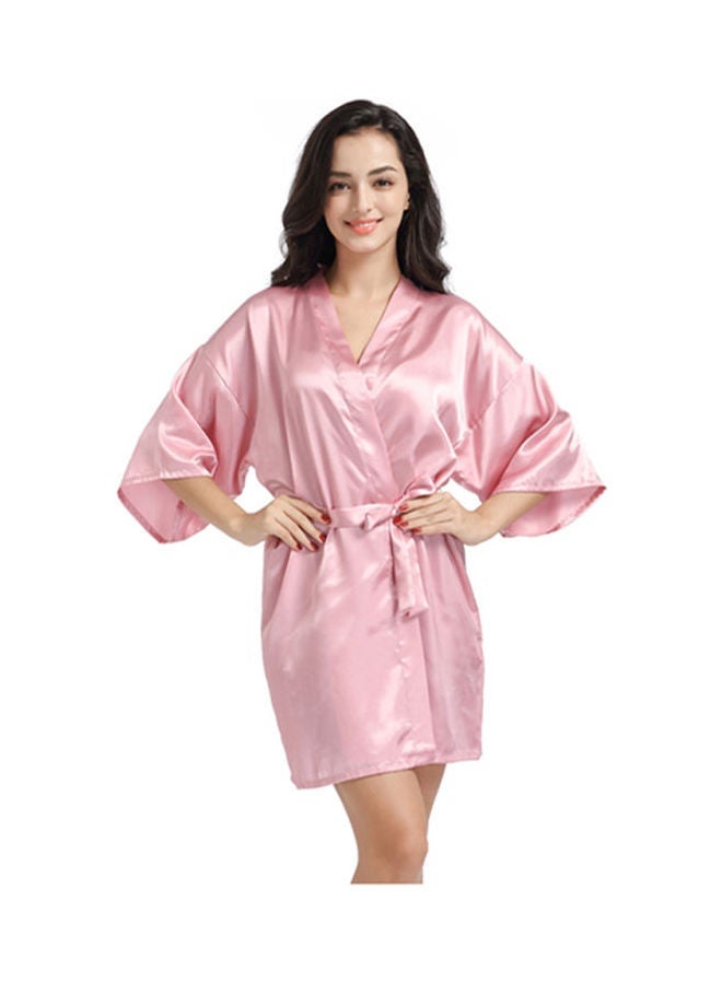 NIBEMINENT Lace-Up Sleepshirt With Belt Pink - Image 1