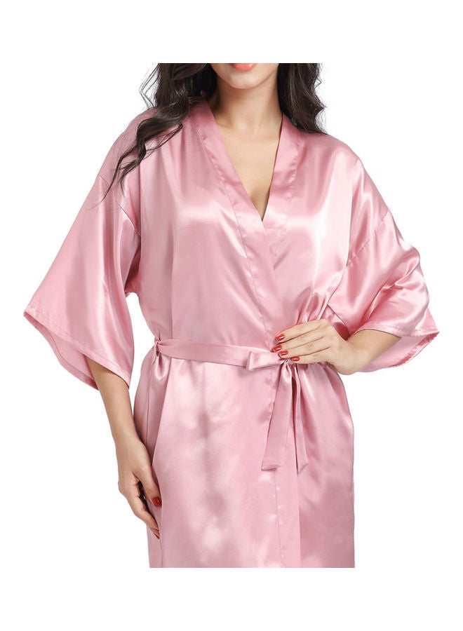 NIBEMINENT Lace-Up Sleepshirt With Belt Pink - Image 5