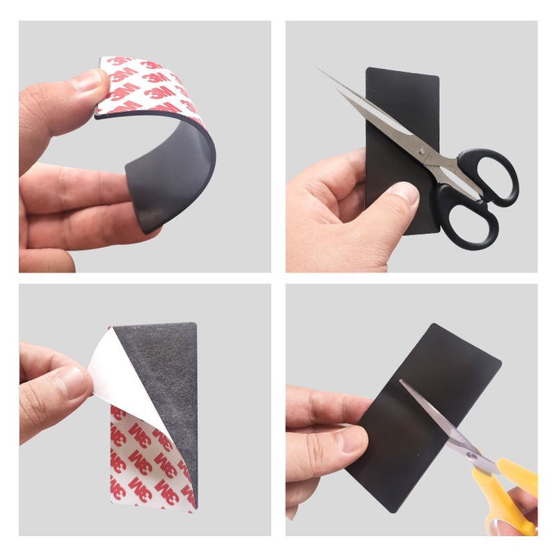 JINGZHAN Flexible Magnetic Tape for DIY, Crafts, Fridge(75x25x2 mm,28 Pack) Magnet Strips with 3M Strong Adhesive Backing - Image 4