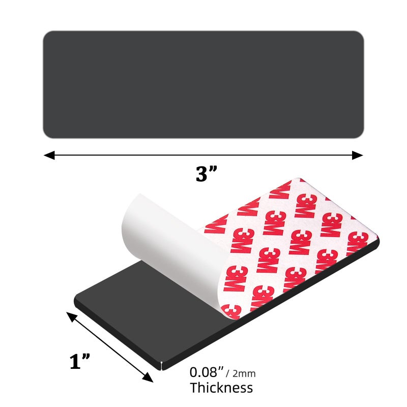 JINGZHAN Flexible Magnetic Tape for DIY, Crafts, Fridge(75x25x2 mm,28 Pack) Magnet Strips with 3M Strong Adhesive Backing - Image 2