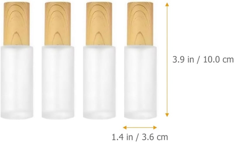 Beavorty Glass Spray Bottles 30ml Wood Grain Cap 6pcs Refillable Perfume and Cosmetic Spray Bottles for Facial Mist and Travel Storage - Image 2