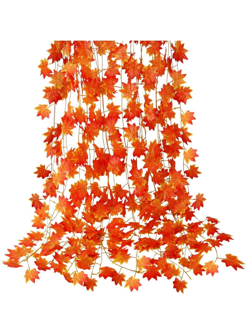 Coferset 12 Pack Fall Leaf Garland, Hanging Vines Garland Artificial Fall Maple Leaves Thanksgiving Decor for Home Wedding Fireplace Party - Image 1