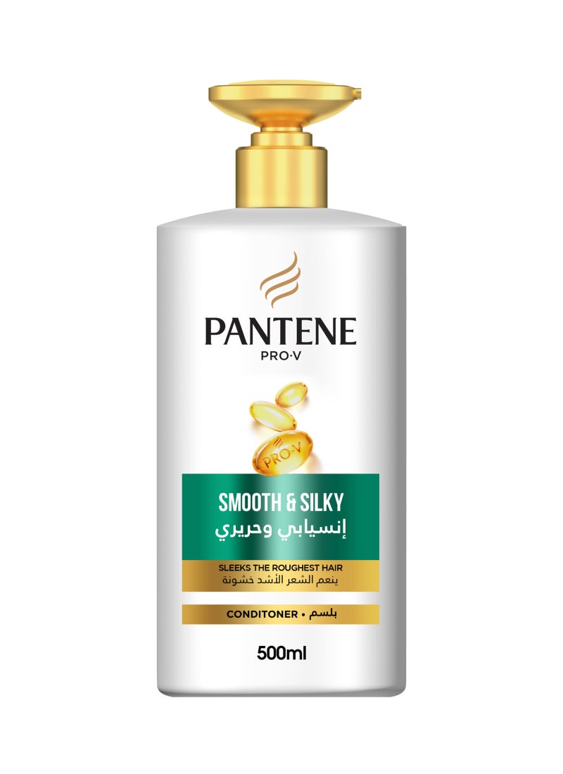 Pantene Smooth & Silky Conditioner | Tames Frizz, Boosts Shine - Image 1