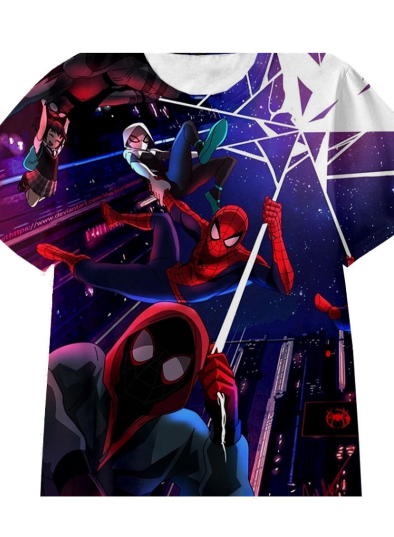 Spider-Man Across the Universe Handsome Loose Pullover T-shirt 3D digital printing personalized breathable T-shirt  - Image 2