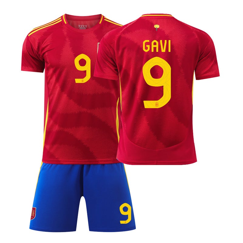 2024 Europe Spain Home 7 Morata 9 Garvey 19 Yamal Football Jersey Suit Jersey - Image 1
