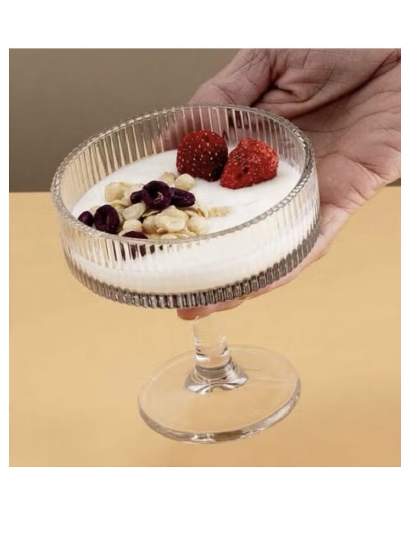 Serving Bowl For Ice Cream And Desserts Clear Glass Set Of 6 - Image 2