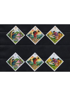 Mahaphilla Mahaphilla ~ Bhutan 1972 Scout Boys to School Set of 6 Stamps MNH for Collection  - Image 2