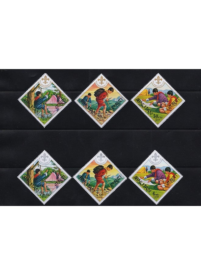 Mahaphilla ~ Bhutan 1972 Scout Boys to School Set of 6 Stamps MNH for Collection - Image 2