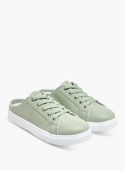 ميسي Women Solid Slip-On Sneakers with Lace Detail