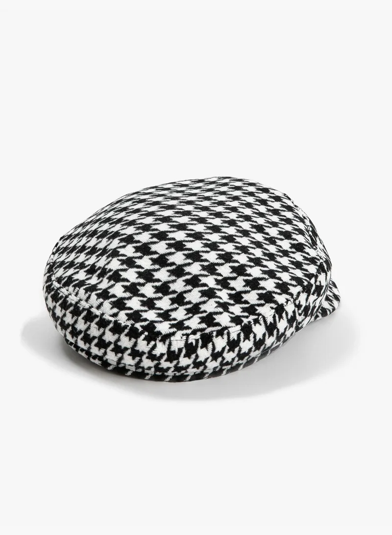 KOTON Houndstooth Patterned Newsboy Hat
