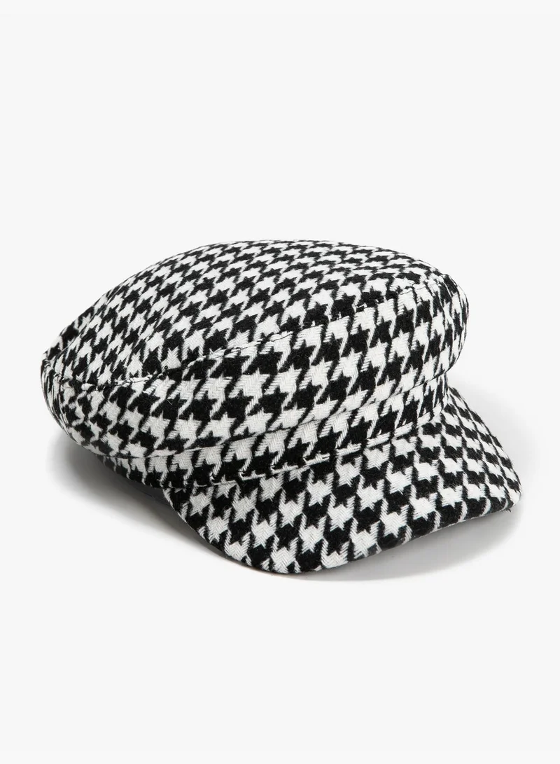 KOTON Houndstooth Patterned Newsboy Hat