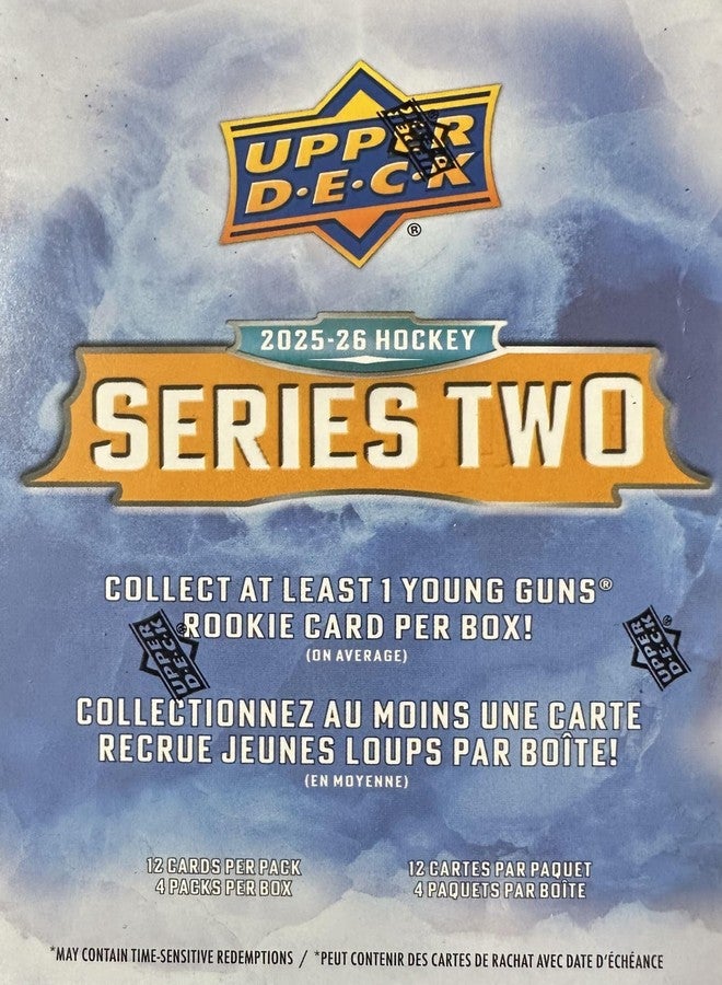 Upper Deck 2025 2026 Upper Deck Hockey Series 2 Sealed 48 Card Blaster Box Containing an OPC Glossy Card and an Exclusive Green Dazzler Card Plus Chance for Matthew Schaefer Young Guns Rookie Card and More - Image 2
