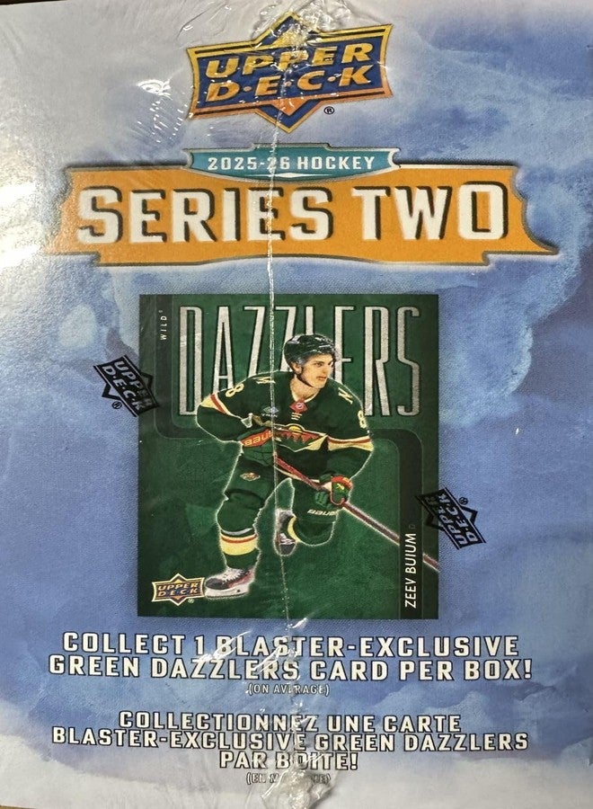 Upper Deck 2025 2026 Upper Deck Hockey Series 2 Sealed 48 Card Blaster Box Containing an OPC Glossy Card and an Exclusive Green Dazzler Card Plus Chance for Matthew Schaefer Young Guns Rookie Card and More - Image 3