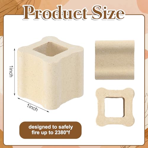 Nuanchu 4 Pack 1 x 1 Inch Kiln Post High Alumina Kiln Posts Square Ceramic Shelf Supports for High Temperature Kilns Sturdy Firing Posts - Image 3