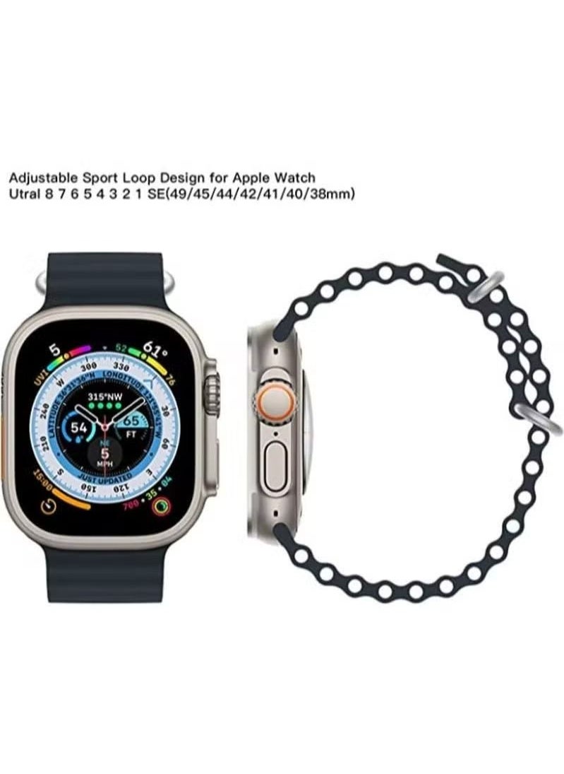 Zaboon - Silicone Ocean Watch Band For Apple Watch Series 8 7 6 5 4 3 2 1 SE Compatible With Apple Watch Band 38mm 40mm 41mm Replacement Women Mens, Sport slides Strap for iWatch Ultra - Image 1