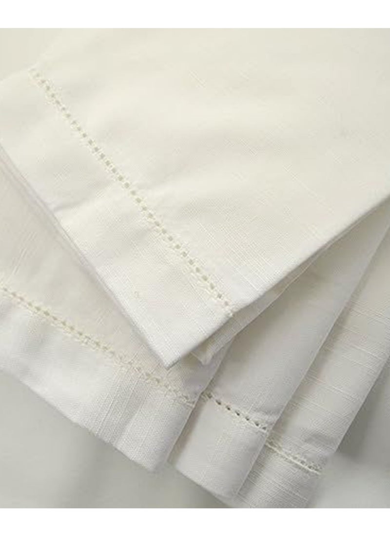 Tohfa Luxe White Hemstitched Linen Napkin - Set of 4  - Image 4