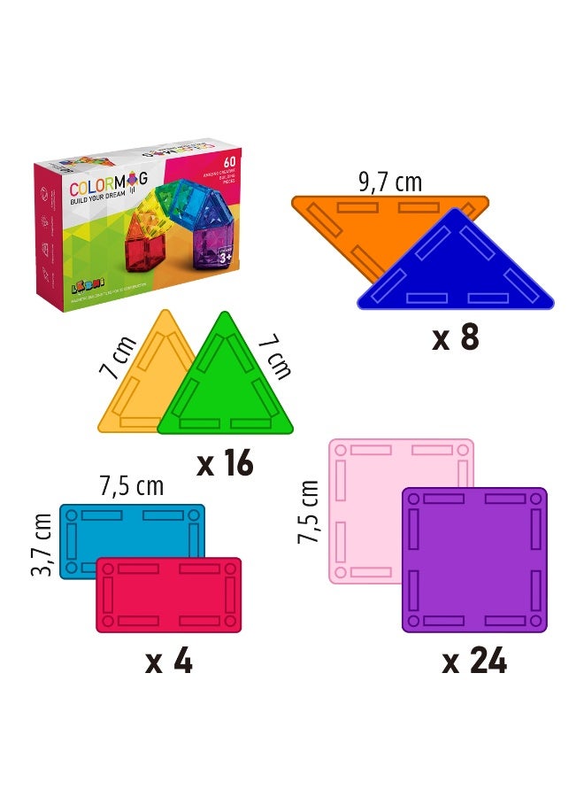 Lerni Toys COLORMAG Magnetic Building Set – 60 Pieces - classic - Image 3