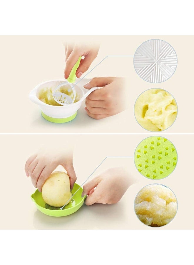 Matyz Versatile Baby Food Maker Set - Toddler Food Mills with Mash Bowl, Hand Masher, Citrus Juicer, Grater - Making Homemade Baby Food - Fruits and Vegetables Masher - BPA Free (Matyz Green) - Image 4