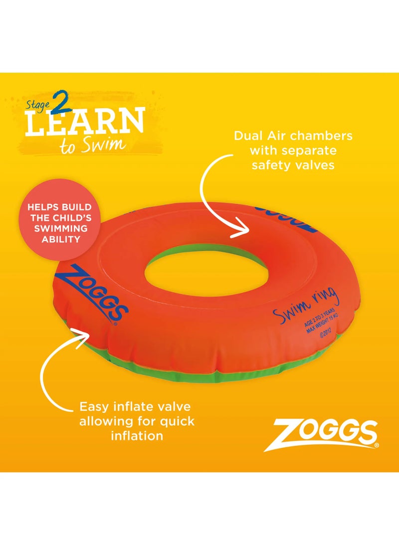 ZOGGS Kids Swim Ring Pool Float Orange & Green 3-6 Years Up To 25 Kg - Image 4
