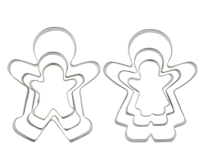 Funny Gingerbread Man Cookie Cutters Boy and Girl Cookie Cutter Set Molds 6 Piece