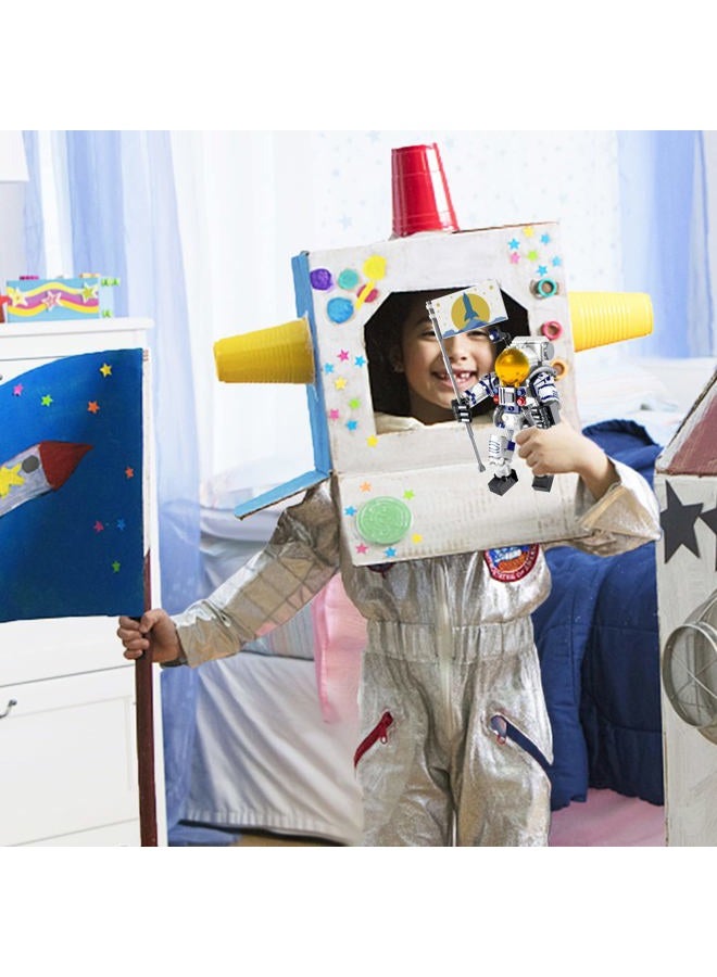 Sienon Astronaut Building Block Toy for Kids and Adults, 229pcs Building Block Spaceman Figure Holding The Flag with Movable Joints, DIY Assembly Construction STEM City Space Kit - Image 5