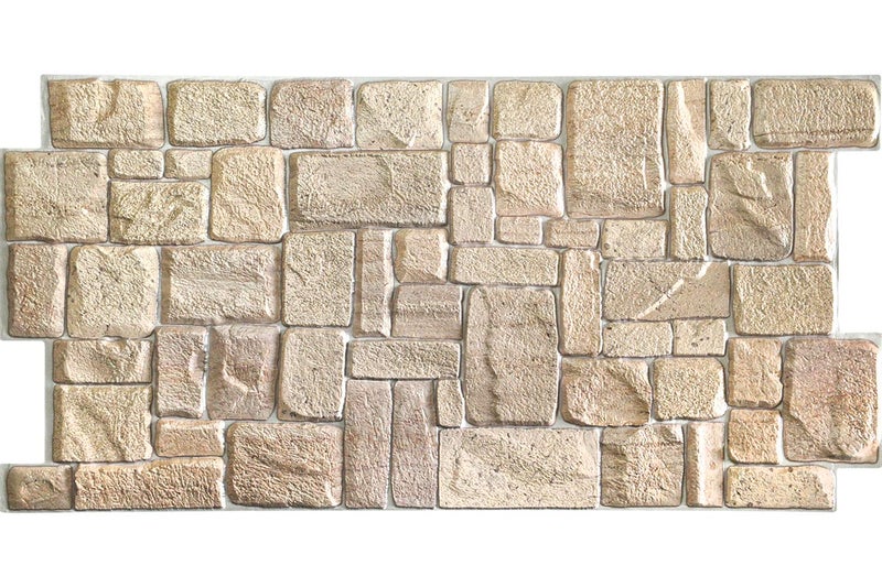 Dundee Deco PG7005-5 Beige Faux Limestone PVC 3D Wall Panel, 3.3 ft X 1.7 ft (98 cm X 50cm), Interior Design Wall Paneling Decor, 5.61 sq. ft. (0.49sq. m) Each, Pack of 5 - Image 4