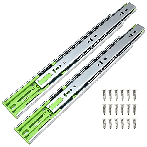 Volo Mild Steel Heavy Duty Telescopic Soft Close Slide Full Extension Ball Bearing Metal Cabinet Drawer Slides,Load Bearing Capacity 45 kg - 10 inches (Silver) - Image 1