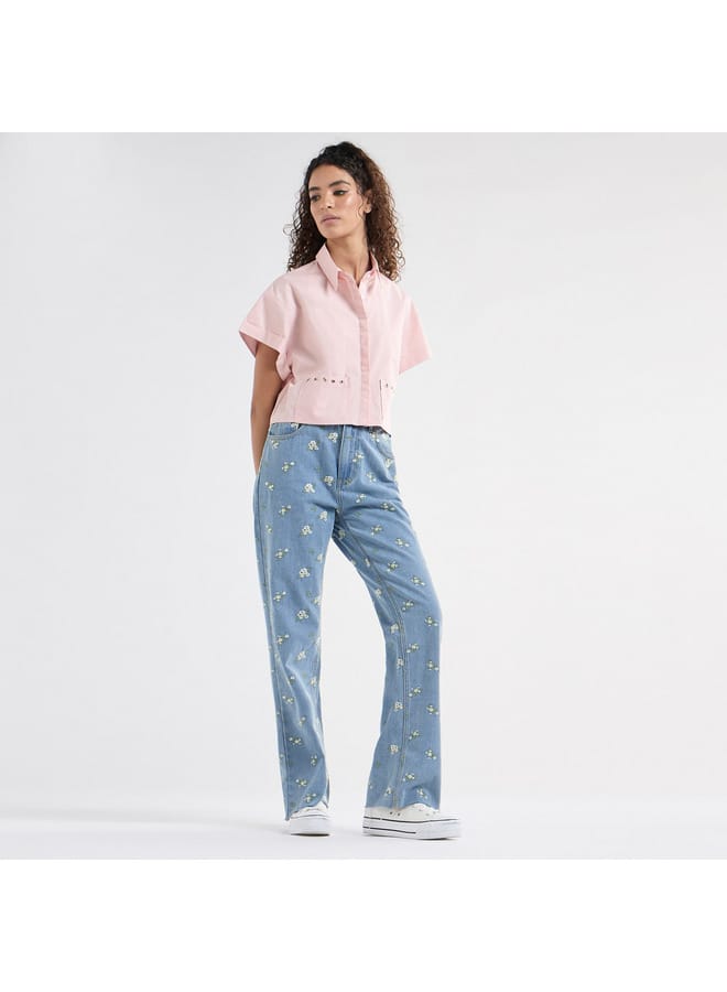 Splash FAV Solid Drop Shoulder Sleeves Shirt with Pockets and Concealed Button Placket  - Image 2