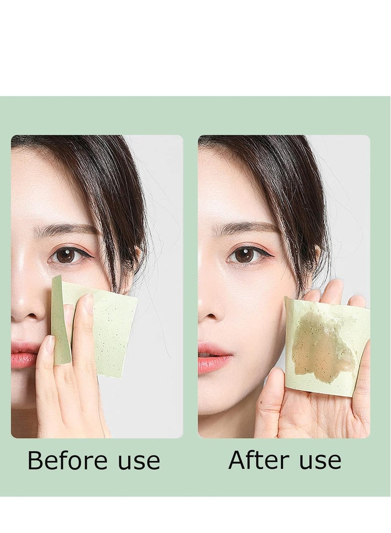 SOLARAE 200Counts Oil Blotting Paper, Green Tea  Sheets for Oily Skin, Natural Bamboo Charcoal Unisex Control Film Men and Women Easy Take Out Design, Premium Absorbing - Image 2