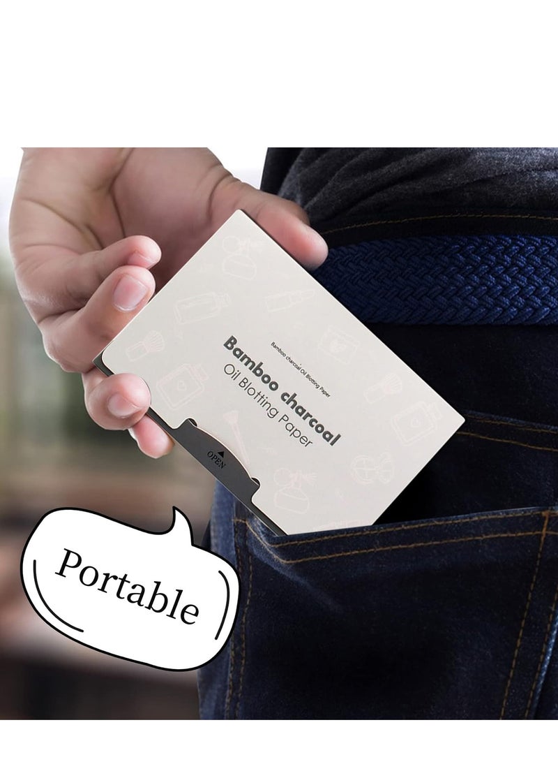 SOLARAE 200Counts Oil Blotting Paper, Green Tea  Sheets for Oily Skin, Natural Bamboo Charcoal Unisex Control Film Men and Women Easy Take Out Design, Premium Absorbing - Image 3