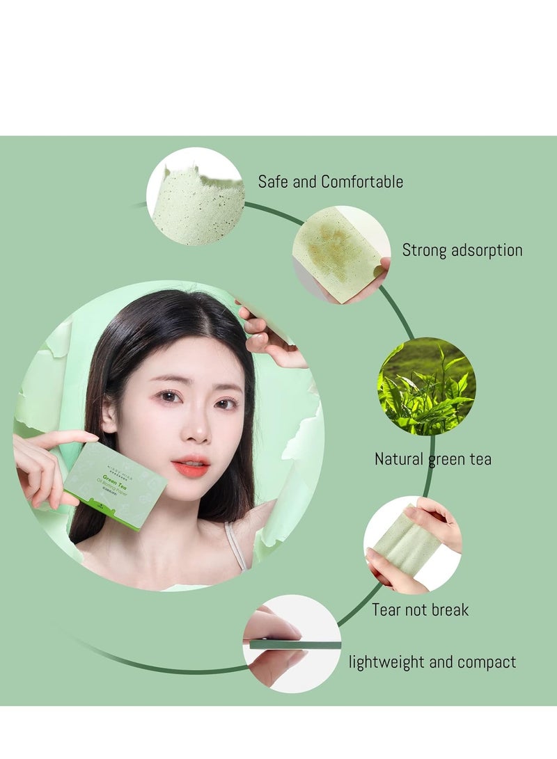SOLARAE 200Counts Oil Blotting Paper, Green Tea  Sheets for Oily Skin, Natural Bamboo Charcoal Unisex Control Film Men and Women Easy Take Out Design, Premium Absorbing - Image 4
