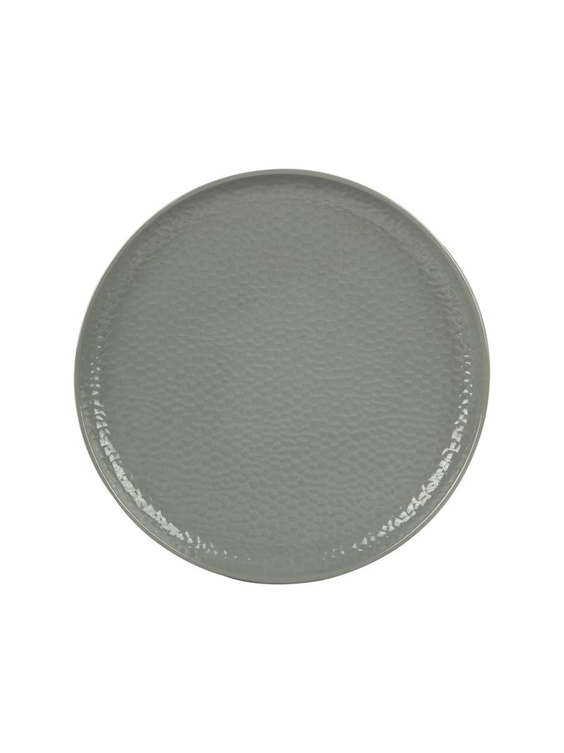 MARKET 99 Melamine Round Serving Set of 6 Quarter Dinner Plates Set for Kitchen with Hammered Design | Kitchen Utensils for Breakfast and Lunch Decorative Serving (Grey) - Image 4