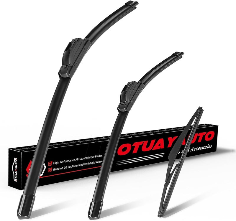 OTUAYAUTO شفرات مساحات الزجاج الأمامي الممتازة - بديل لكيا ريو 2013-2017 - ملاءمة دقيقة، أداء في جميع الأحوال الجوية، شفرات المساحات الأمامية والخلفية، خطاف J/U - 26"+16"+11" (عبوة من 3) - Image 1