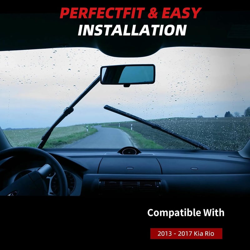 OTUAYAUTO شفرات مساحات الزجاج الأمامي الممتازة - بديل لكيا ريو 2013-2017 - ملاءمة دقيقة، أداء في جميع الأحوال الجوية، شفرات المساحات الأمامية والخلفية، خطاف J/U - 26"+16"+11" (عبوة من 3) - Image 4