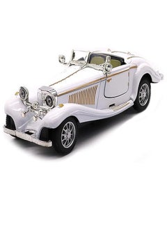 die cast 1:28 Scale Pullback Diecast Metal Antique Classic Model Cars Collectible Toy Gifts (White,Length 6.5in/16.8cm)  - Image 1