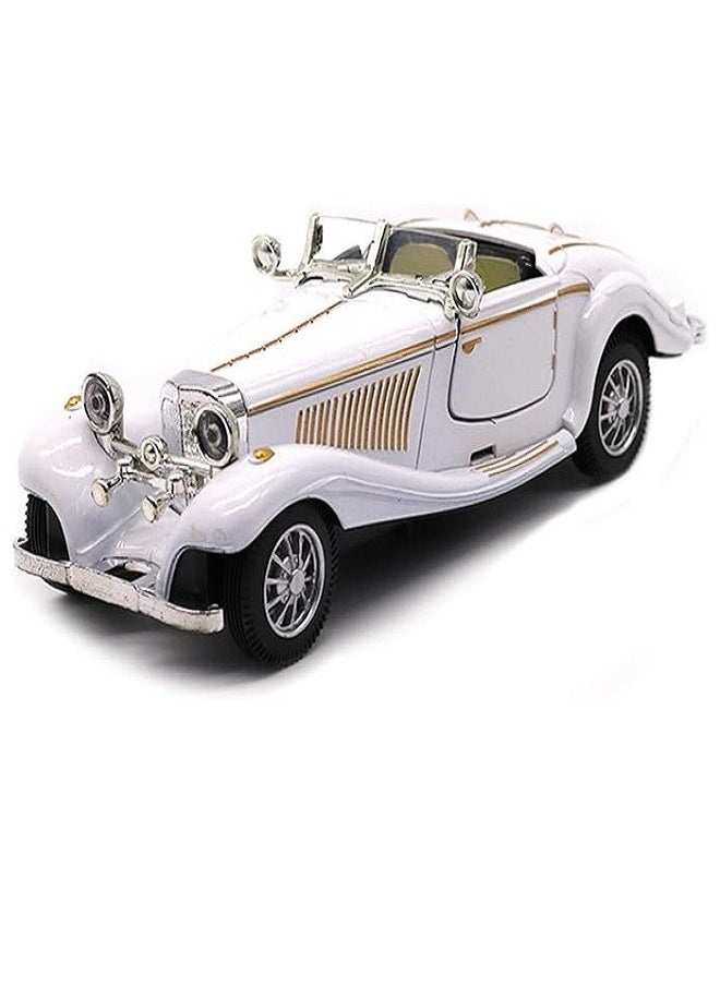 die cast 1:28 Scale Pullback Diecast Metal Antique Classic Model Cars Collectible Toy Gifts (White,Length 6.5in/16.8cm)  - Image 1