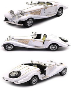die cast 1:28 Scale Pullback Diecast Metal Antique Classic Model Cars Collectible Toy Gifts (White,Length 6.5in/16.8cm)  - Image 2